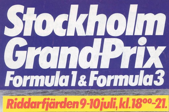 Stockholm F1-V8 1983 Complete Race Program